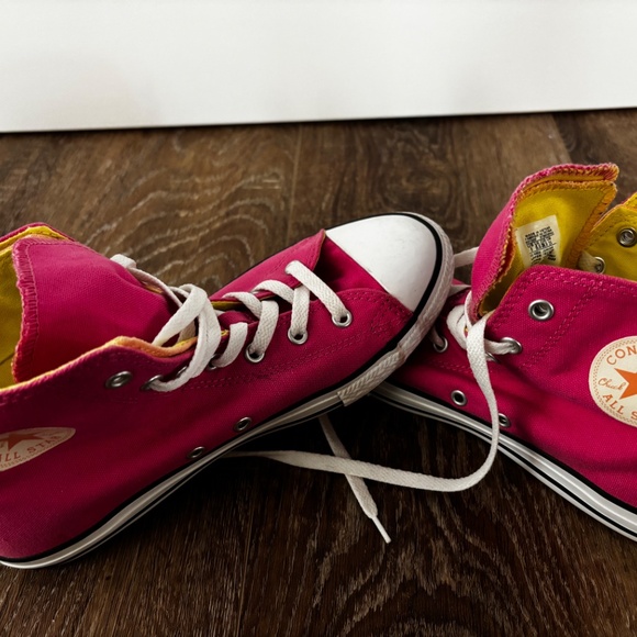 Converse High-tops (Pink, Yellow & Orange) - Picture 6 of 9